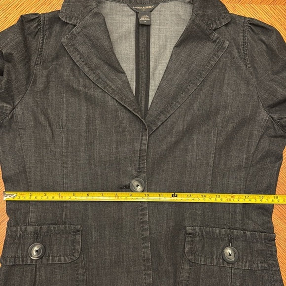 Banana Republic Gray Denim Blazer Size 14 - Picture 4 of 6